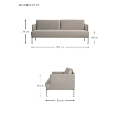 Divano 3 Posti In Velluto Fluente*Westwing Collection Outlet