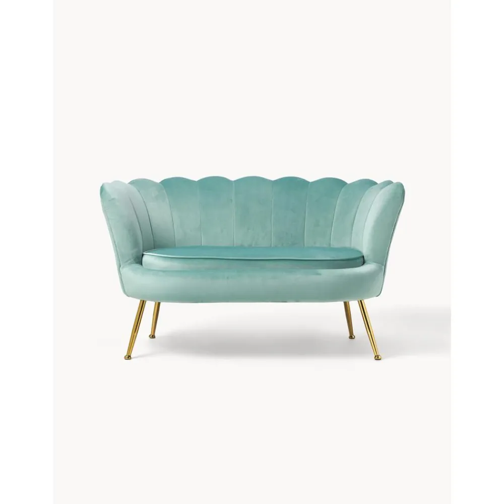 Divano 2 Posti In Velluto Con Piedini In Metallo Oyster*Westwing Collection Sale