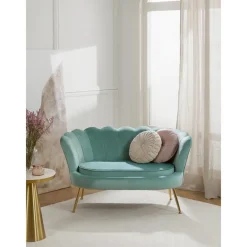 Divano 2 Posti In Velluto Con Piedini In Metallo Oyster*Westwing Collection Sale