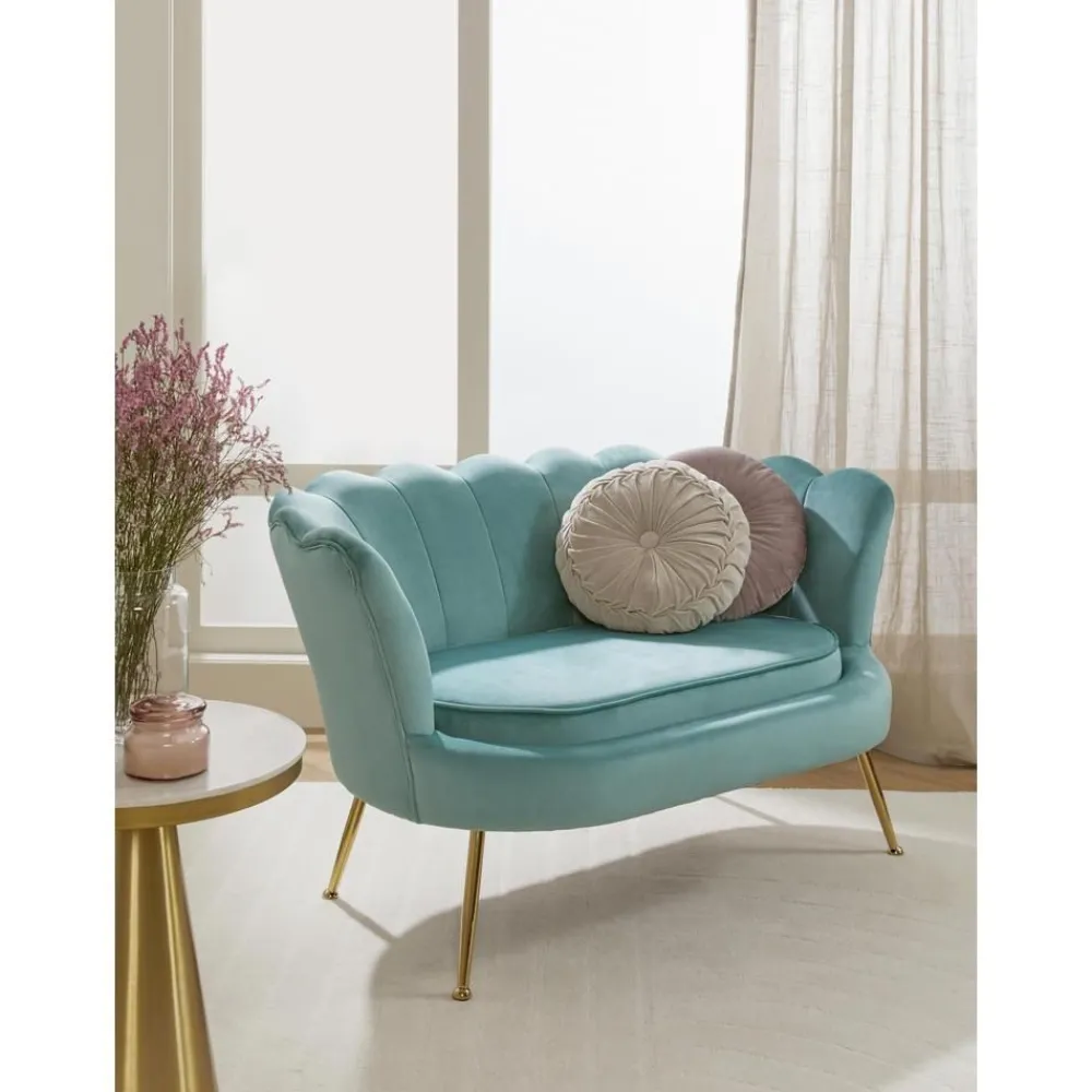 Divano 2 Posti In Velluto Con Piedini In Metallo Oyster*Westwing Collection Sale