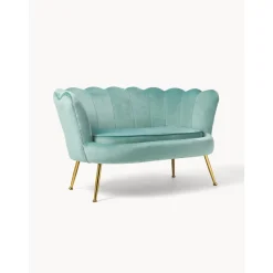 Divano 2 Posti In Velluto Con Piedini In Metallo Oyster*Westwing Collection Sale