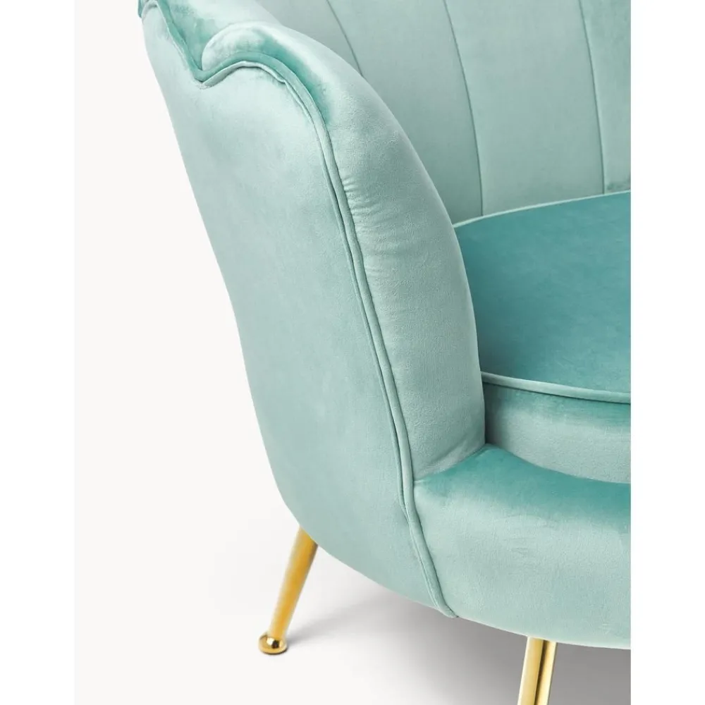 Divano 2 Posti In Velluto Con Piedini In Metallo Oyster*Westwing Collection Sale