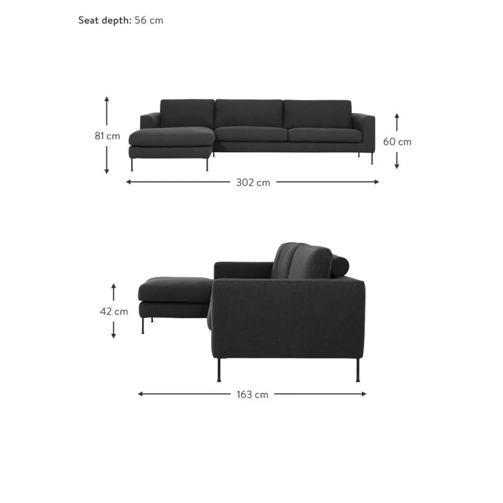 Divano Angolare 4 Posti Cucita*Westwing Collection Fashion