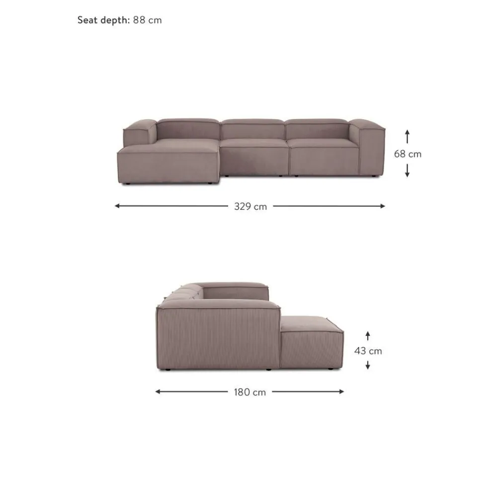 Divano Angolare Componibile In Velluto A Coste Lennon*Westwing Collection Best