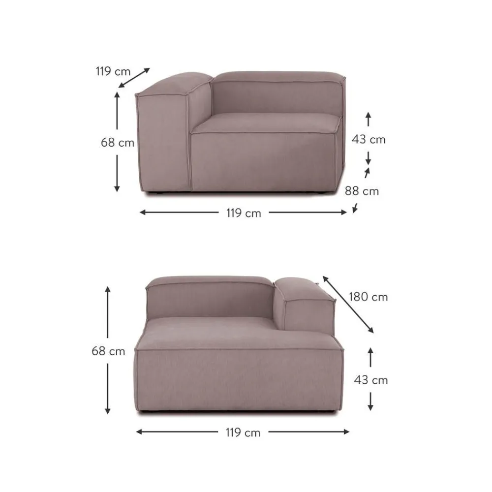 Divano Angolare Componibile In Velluto A Coste Lennon*Westwing Collection Best