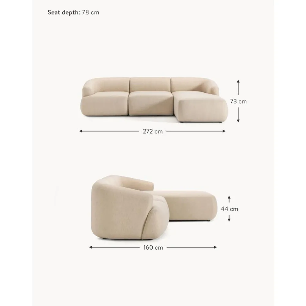 Divano Angolare Componibile 3 Posti Sofia*Westwing Collection Hot