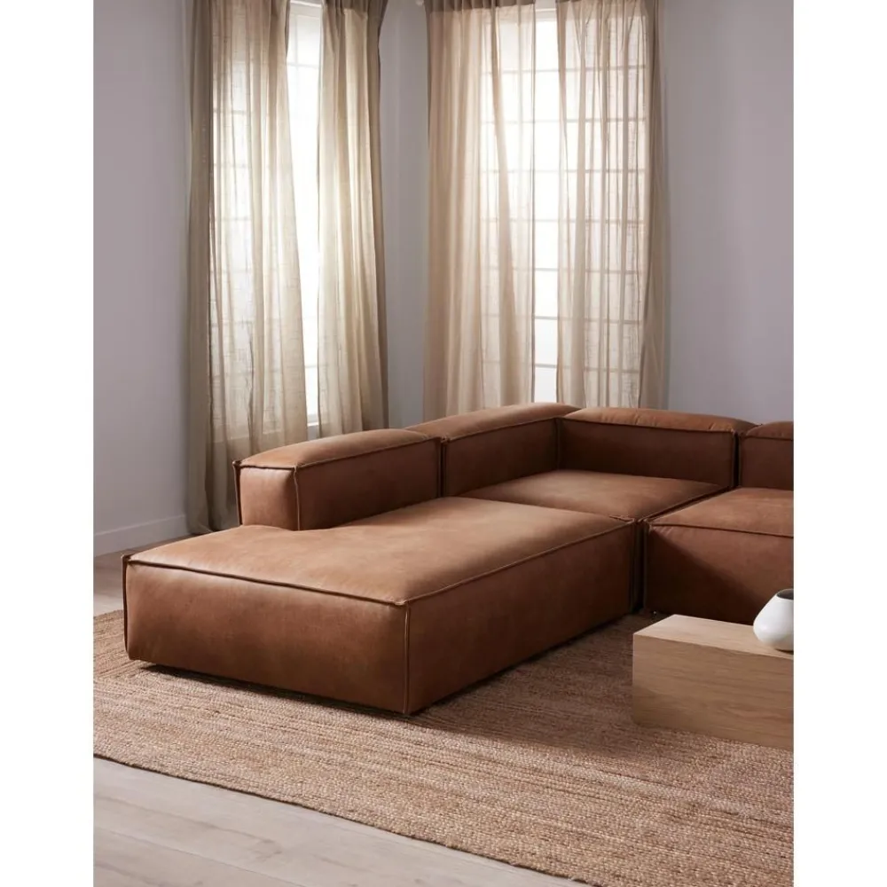 Divano Angolare Componibile Xl In Pelle Riciclata Lennon*Westwing Collection Outlet