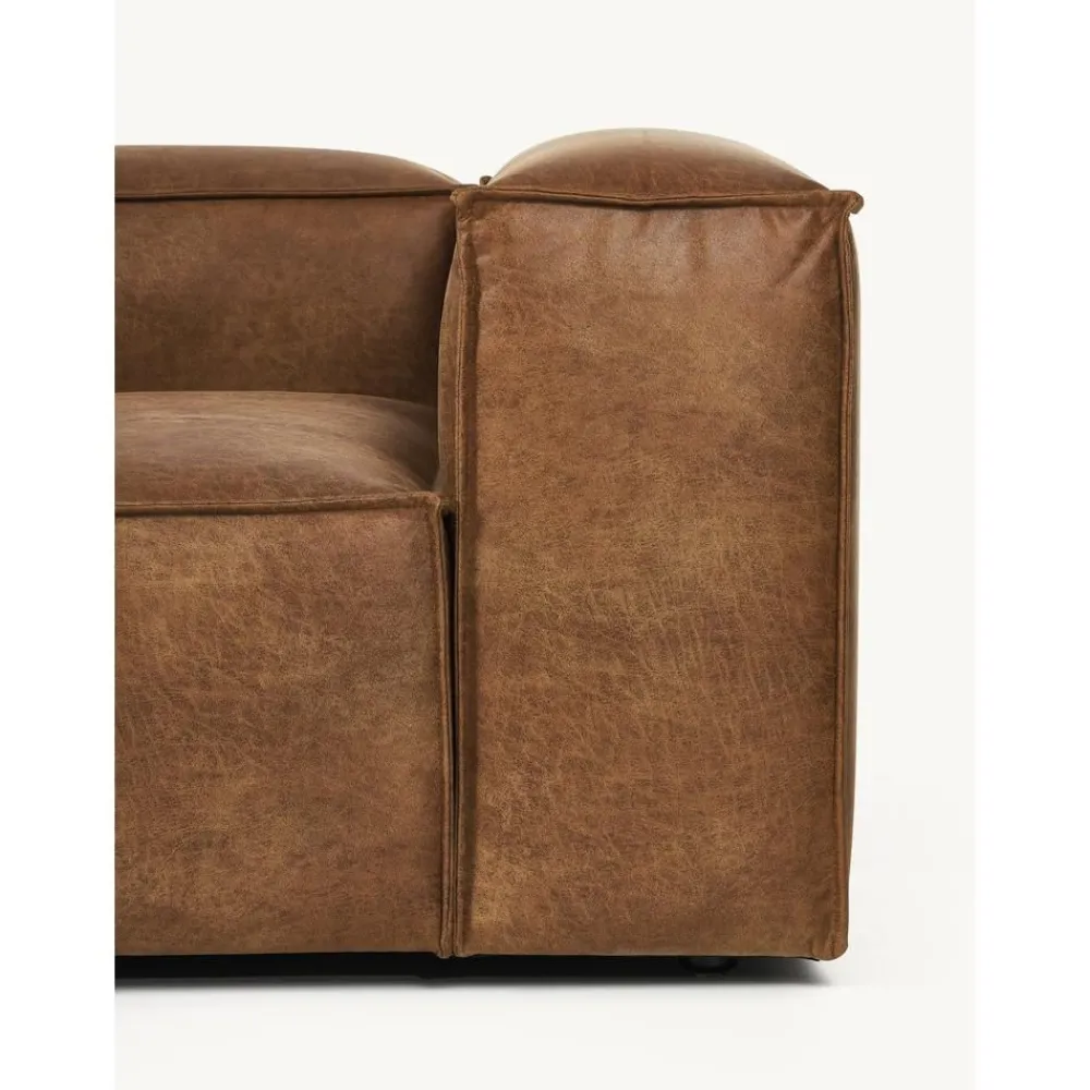 Divano Angolare Componibile Xl In Pelle Riciclata Lennon*Westwing Collection Outlet