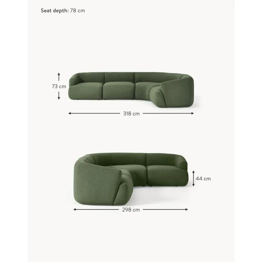 Divano Angolare Componibile 4 Posti In Boucle Sofia*Westwing Collection New