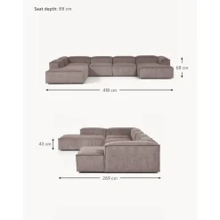 Divano Angolare Componibile In Velluto A Coste Lennon*Westwing Collection Sale