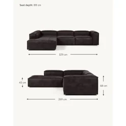 Divano Angolare Componibile Xl In Pelle Riciclata Lennon*Westwing Collection Discount