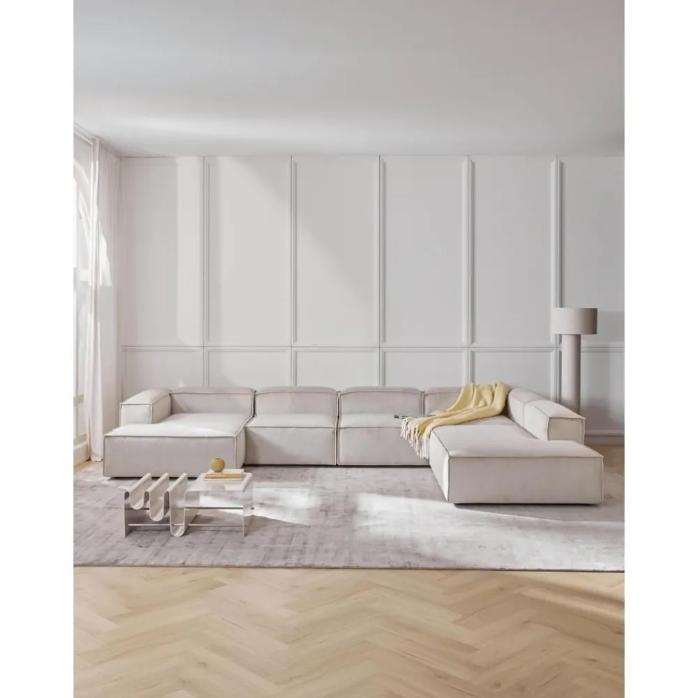 Divano Angolare Componibile In Velluto A Coste Lennon*Westwing Collection New