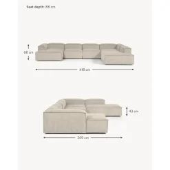 Divano Angolare Componibile In Velluto A Coste Lennon*Westwing Collection New