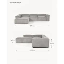 Divano Angolare Componibile Xl In Velluto A Coste Lennon*Westwing Collection Fashion