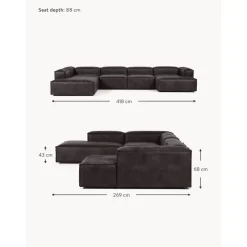 Divano Angolare Componibile In Pelle Riciclata Lennon*Westwing Collection Fashion