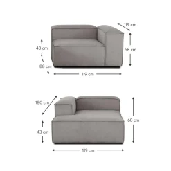 Divano Angolare Componibile In Velluto A Coste Lennon*Westwing Collection New