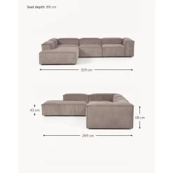 Divano Angolare Componibile Xl In Velluto A Coste Lennon*Westwing Collection Online