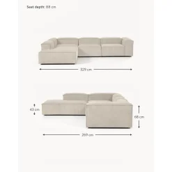 Divano Angolare Componibile Xl In Velluto A Coste Lennon*Westwing Collection Hot