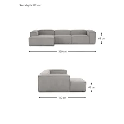 Divano Angolare Componibile In Velluto A Coste Lennon*Westwing Collection Sale