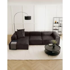 Divano Angolare Componibile In Pelle Riciclata Lennon*Westwing Collection Fashion