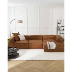 Divano Angolare Componibile In Pelle Riciclata Lennon*Westwing Collection Outlet