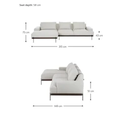 Divano Angolare Con Piedini In Metallo Brooks*Westwing Collection Outlet