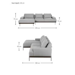 Divano Angolare Con Piedini In Metallo Brooks*Westwing Collection New