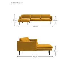 Divano Angolare In Velluto Moby*Westwing Collection Fashion