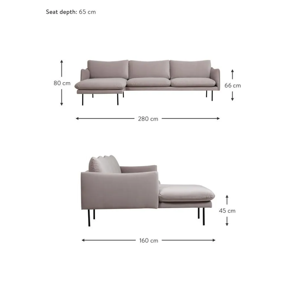 Divano Angolare In Velluto Moby*Westwing Collection New