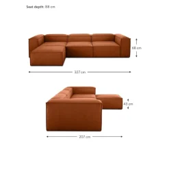 Divano Componibile 4 Posti Con Poggiapiedi Lennon*Westwing Collection Outlet