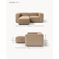 Divano Componibile 3 Posti In Boucle Con Poggiapiedi Lena*Westwing Collection Best