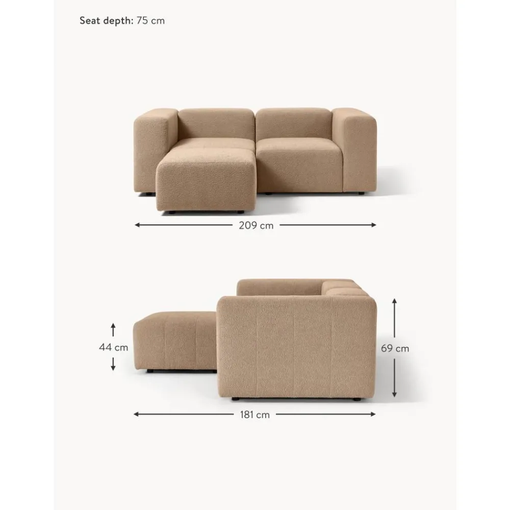 Divano Componibile 3 Posti In Boucle Con Poggiapiedi Lena*Westwing Collection Best