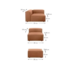 Divano Componibile 4 Posti Con Poggiapiedi Lennon*Westwing Collection Clearance