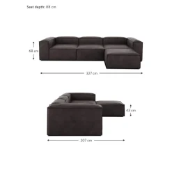 Divano Componibile 4 Posti In Pelle Riciclata Con Poggiapiedi Lennon*Westwing Collection Hot