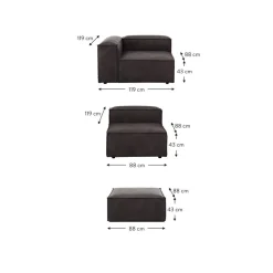 Divano Componibile 4 Posti In Pelle Riciclata Con Poggiapiedi Lennon*Westwing Collection Hot