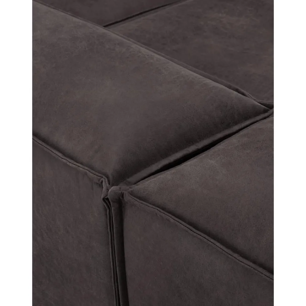 Divano Componibile 4 Posti In Pelle Riciclata Con Poggiapiedi Lennon*Westwing Collection Hot