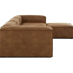 Divano Componibile 4 Posti In Pelle Riciclata Con Poggiapiedi Lennon*Westwing Collection Sale