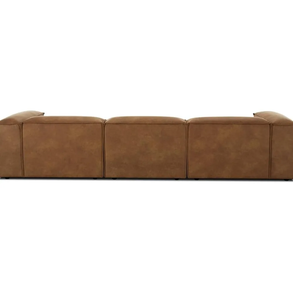 Divano Componibile 4 Posti In Pelle Riciclata Con Poggiapiedi Lennon*Westwing Collection Sale
