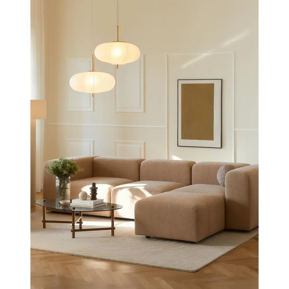 Divano Componibile 4 Posti In Boucle Con Poggiapiedi Lena*Westwing Collection Fashion