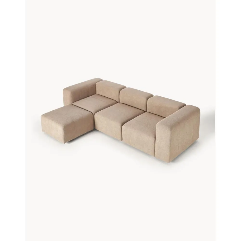 Divano Componibile 4 Posti In Boucle Con Poggiapiedi Lena*Westwing Collection Fashion