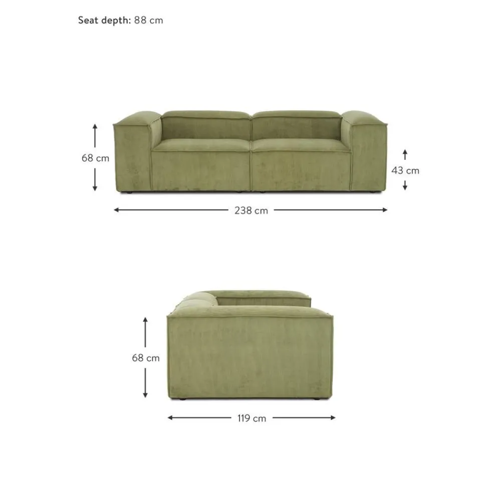 Divano Componibile 3 Posti In Velluto A Coste Lennon*Westwing Collection Discount