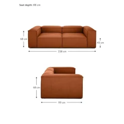 Divano Componibile 3 Posti Lennon*Westwing Collection New