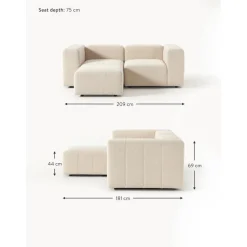 Divano Componibile 3 Posti In Boucle Con Poggiapiedi Lena*Westwing Collection Sale