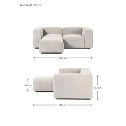 Divano Componibile 3 Posti Con Poggiapiedi Lena*Westwing Collection New