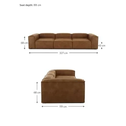 Divano Componibile 4 Posti In Pelle Riciclata Lennon*Westwing Collection Sale