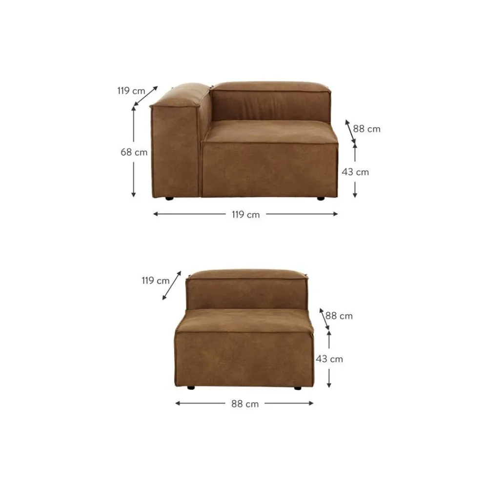 Divano Componibile 4 Posti In Pelle Riciclata Lennon*Westwing Collection Sale