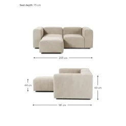 Divano Componibile 3 Posti Con Poggiapiedi Lena*Westwing Collection Best