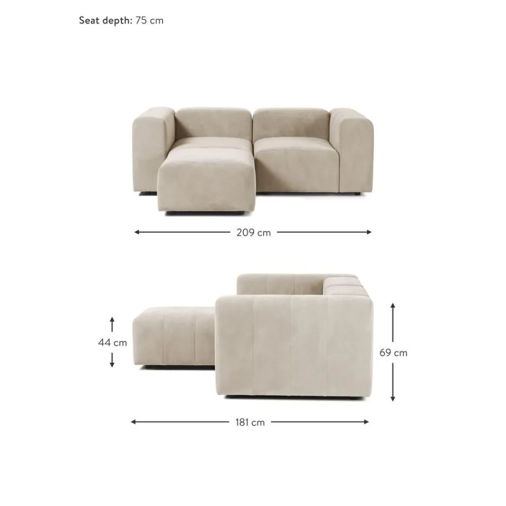 Divano Componibile 3 Posti Con Poggiapiedi Lena*Westwing Collection Best