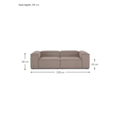 Divano Componibile 3 Posti In Velluto A Coste Lennon*Westwing Collection Hot