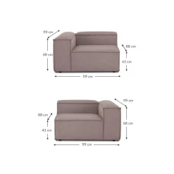 Divano Componibile 3 Posti In Velluto A Coste Lennon*Westwing Collection Hot